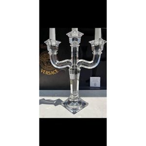 ROSENTHAL CRYSTAL VERSACE MEDUSA THREE LIGHT CANDLE HOLDER / CANDELABRA / BOX